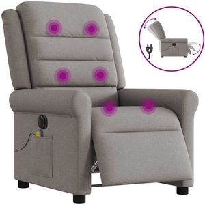 vidaXL - Massagestoel - Taupe - Stof - Elektrisch Verstelbaar