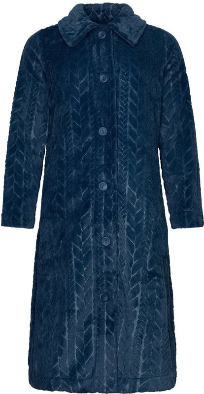Pastunette - Blue Bloom - Badjas - Blauw - Flanel/Fleece - Knoopsluiting