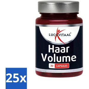 25 x Lucovitaal - Supplement - Haar Volume - 30 Capsules - Biotine - Zink - Selenium - Keratine - Haarversterking