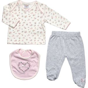 Cutey Pie - 3-delige Meisjes Baby Kledingset - Little Roses - Newborn - Maat 56