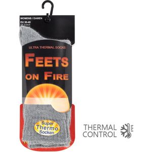 Extra warme thermosokken - Dames - Grijs - Maat 36-40