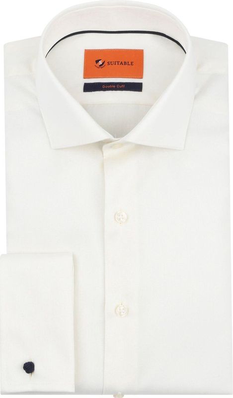 Suitable - Overhemd - Ecru - Slim Fit - Dubbel Manchet
