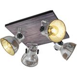 EGLO Barnstaple - wandlamp - 4-lichts - E27 - bruin-patina/zwart/oud-zink-look