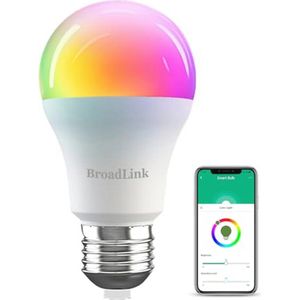 Slimme RGB Dimbare LED Gloeilamp - 10W, Bewaterd via Wi-Fi, Compatibel met Alexa en Google Home - E27 A60