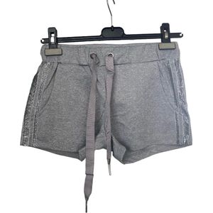 Dames short met bies S grijs