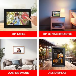 Equivera Digitale Fotolijst 10.1 Inch - WiFi - 16GB - HD IPS Touchscreen