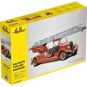 1:24 Heller 80780 Brandweerwagen Delahaye Type 103 - Pompiers Plastic Modelbouwpakket