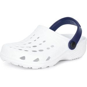 Ladeheid Clogs Kinderen - Tuinschoenen - Lichte - Kinderschoenen - Meisjes - Jongens - Wit/Marineblauw - 26/27 - LA-CA-FTKIDS