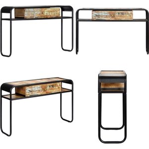 vidaXL Wandtafel 118x30x75 cm massief gerecycled hout - Wandtafel - Wandtafels - Consoletafel - Consoletafels