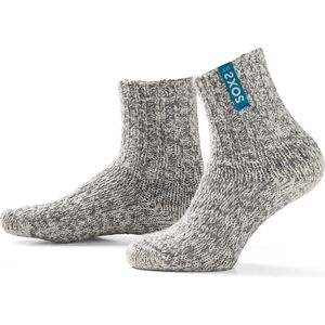 SOXS® Wollen sokken | SOX3624 | Grijs | Kuithoogte | Maat 30-34 | Antislip | Blue surf label