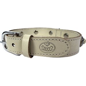 Sazzz Halsband Hond Adventure Stone Classic Leer Creme