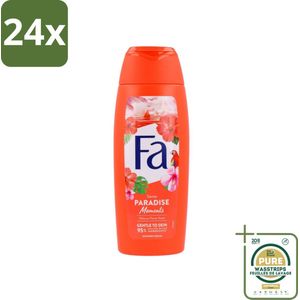 Fa - Paradise Moments - Douchecrème - Hibiscusbloem - 250 ml - Voordeelverpakking - 24 stuks - Vegan - Natuurlijke ingrediënten