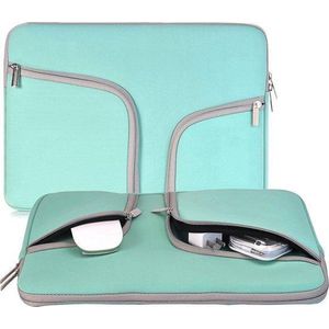 Laptop Sleeve met Rits - 13 inch t/m 14 inch - Laptoptas - Laptophoes - Laptopsleeve - Tablethoes - Mint