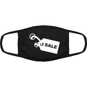 Sale - Uitverkoop | gezichtsmasker | bescherming | bedrukt | logo | Zwart mondmasker van katoen, uitwasbaar & herbruikbaar. Geschikt voor OV
