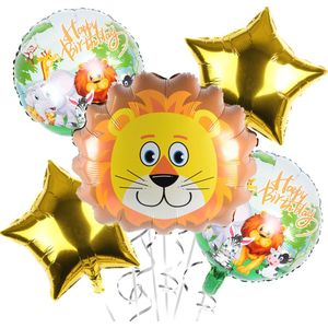Jungle Party – Jungle feestversiering – Dieren ballonnen – Thema feest / kinder verjaardag – Kinderverjaardag versiering – Feestversiering – Versiering - 5 stuks