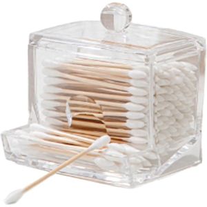 Multifunctionele Make-up Organizer en Wattenschijfjeshouder - Transparante Opbergdoos