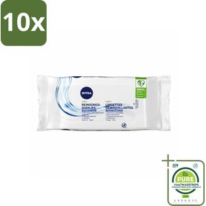 10 x NIVEA - Reinigingsdoekjes - Verfrissend - Verwijdert Waterbestendige Make-up - 7 Doekjes - Grootverpakking - Reinigen - Make-up Remover - Gezichtsdoekjes - NIVEA - Vitamine E