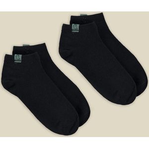 PAIR 'M – 2-Pack Zwarte Sokken – Premium – Luxe Kliksysteem & Satijnen Label – Duurzaam – Unisex - 39/42