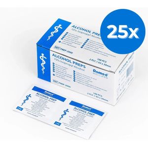 Romed Alcoholdoekjes 2500 stuks (steriel verpakt) 25 x 100 stuks