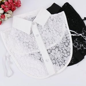 Blousekraag Dames Losse Kraag Kanten Kraagje - Zwart