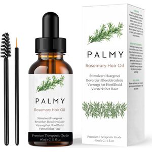PALMY® Rosemary Oil - Rozemarijn Olie - Rosemary Oil Hairgrowth – 100% Natuurlijk – Haarserum - Haarolie – Haargroei - Tegen Haaruitval – Gespleten punten - Anti Roos - 60ml