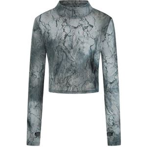 Banned Dysnomia Top Dames Shirt met lange mouwen - grijs/blauw - XS