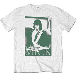 The Rolling Stones - Mick Photo Version 1 Heren T-shirt - L - Wit