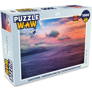 Puzzel Santorini Griekenland bij zonsondergang - Legpuzzel - Puzzel 1000 stukjes volwassenen