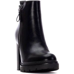 Refresh - 17292301 - Enkellaarsjes - Zwart - Casual - Ritssluiting - Hakhoogte 8 tot 10 cm