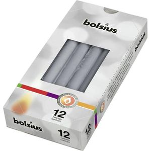 Bolsius Gotische Kaarsen Zilver 245/24 12 stuks - 2 pakken - 24 zilveren kaarsen