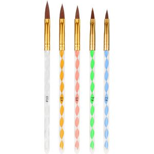 Acryl Penselen Nail Art voor kunstnagels - set van 5