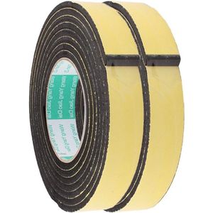Afdichtingstape van schuimrubber, 30 mm breed, 5 mm dik, 3 m lengte, zelfklevend - Voor ramen, deuren, isolatie - Geel, zwart - 2 stuks - Multifunctioneel - Efficiënte isolatie