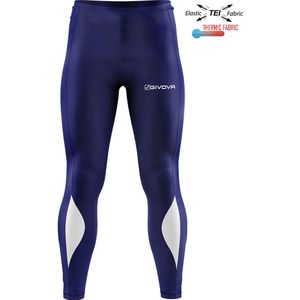 Givova - Legging - Technische Stof - Zwart - Reflecterend Logo