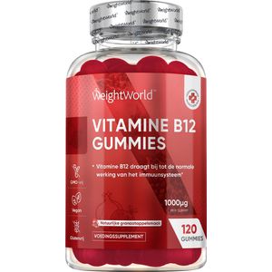 WeightWorld - Vitamine B12 Gummies - 120 Vegan Gummies - Aardbeiensmaak