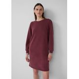 s.Oliver - Jurk - Bordeaux - Knielengte - Lange Mouwen - Sweatstof