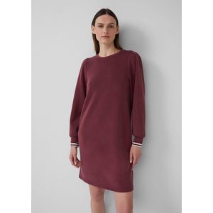 s.Oliver - Jurk - Bordeaux - Knielengte - Lange Mouwen - Sweatstof