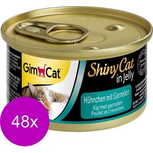Gimcat Shinycat Adult 70 g - Kattenvoer - 48 x Kip&Garnaal