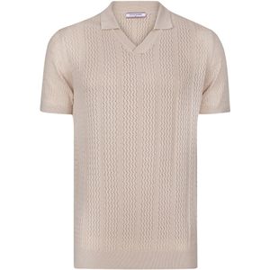 Felix Hardy - Tricot Polo Shirt - Beige - Korte Mouwen - Heren