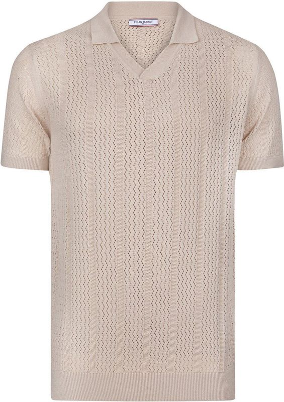 Felix Hardy - Tricot Polo Shirt - Beige - Korte Mouwen - Heren