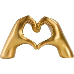 Mauropet - Love Sign Hands - Goud - Beeld Sculptuur - Polyresin - UNIEK!