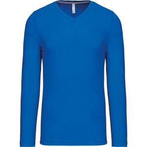 Kariban T-shirt V-hals lange mouwen K358 - Light Royal Blue - M