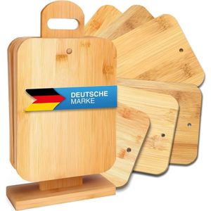 Bamboe Ontbijtplank Set van 6 - Antibacteriële Snij- en Serveerplanken