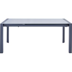 NATERIAL - Uitschuifbare tuintafel AQUILA - Uitschuifbare tafel voor 6 tot 8 personen - 180/220x100cm - Tuintafel met glazen blad - aluminium - antraciet