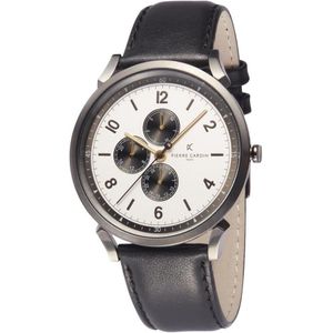 Pierre Cardin Pigalle Nine CPI.2040 Horloge - Leer - Zwart - Ø 44 mm