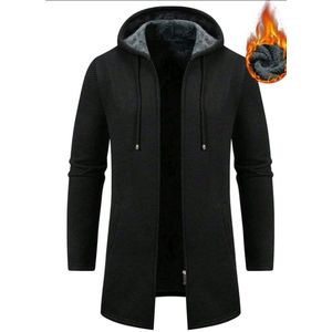 Manfinity Homme Heren effen lange mouw capuchon vest met trekkoord, thermisch gevoerd, herfst/winter