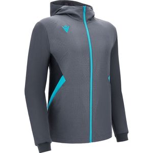 Macron Victory Tiamat Jas Met Kap Kinderen - Antraciet / Neon Sky | Maat: 11-12 Y