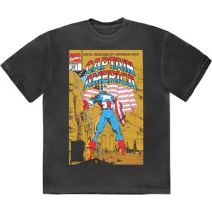 Marvel Captain America - 50th Comic Cover Heren T-shirt - 2XL - Zwart