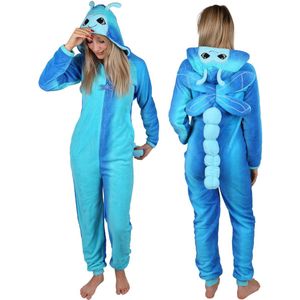 EENDELIGE damespyjama, WARME jumpsuit met capuchon, KOSTUUM Libel