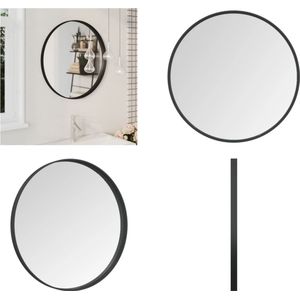 vidaXL Wandspiegel 60 cm zwart - Spiegel - Spiegels - Spiegeltje - Spiegeltjes