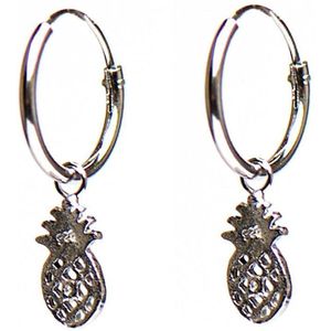 Karma Hoops Symbols Pineapple Silver Oorknoppen  - Zilver